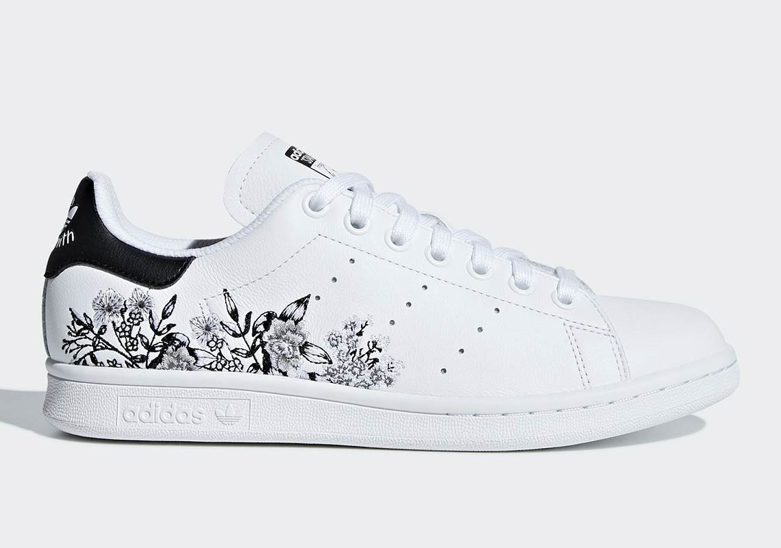 Adidas Stan Smith Floral Black White Bc0257 5