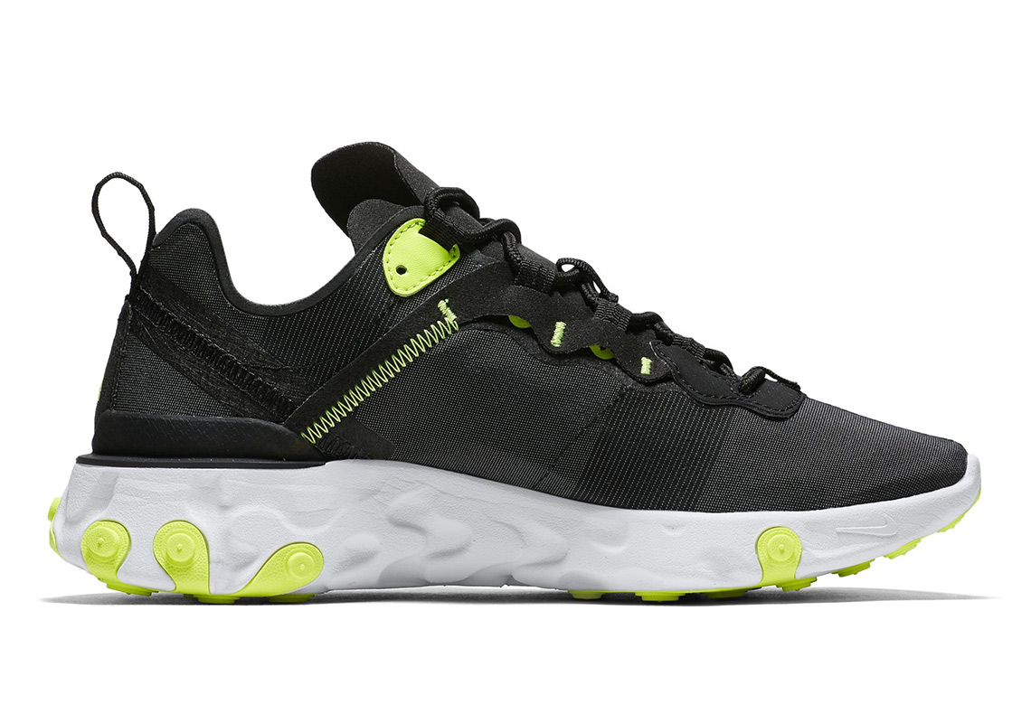 Nike React Element 55 Black Volt Grey 4