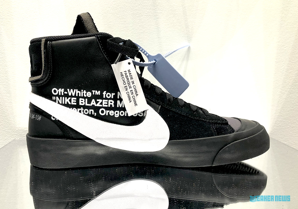 Off White Nike Blazer Black White Photos 1