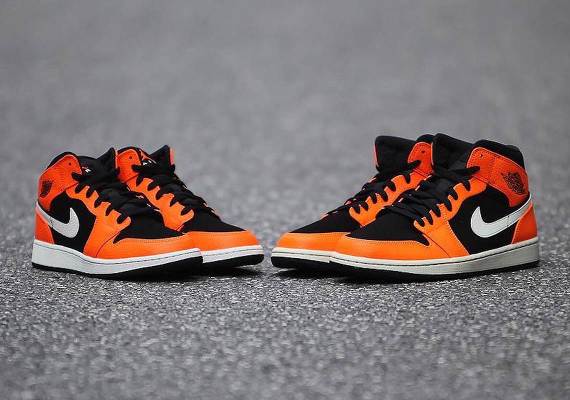 Air Jordan 1 Mid Orange Black 6