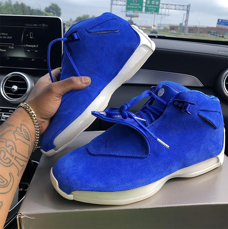 Air Jordan 18 Racer Blue Sail Aa2494 401