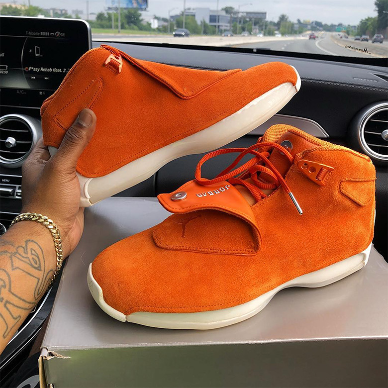 Air Jordan 18 Racer Campfire Orange Sail Aa2494 801