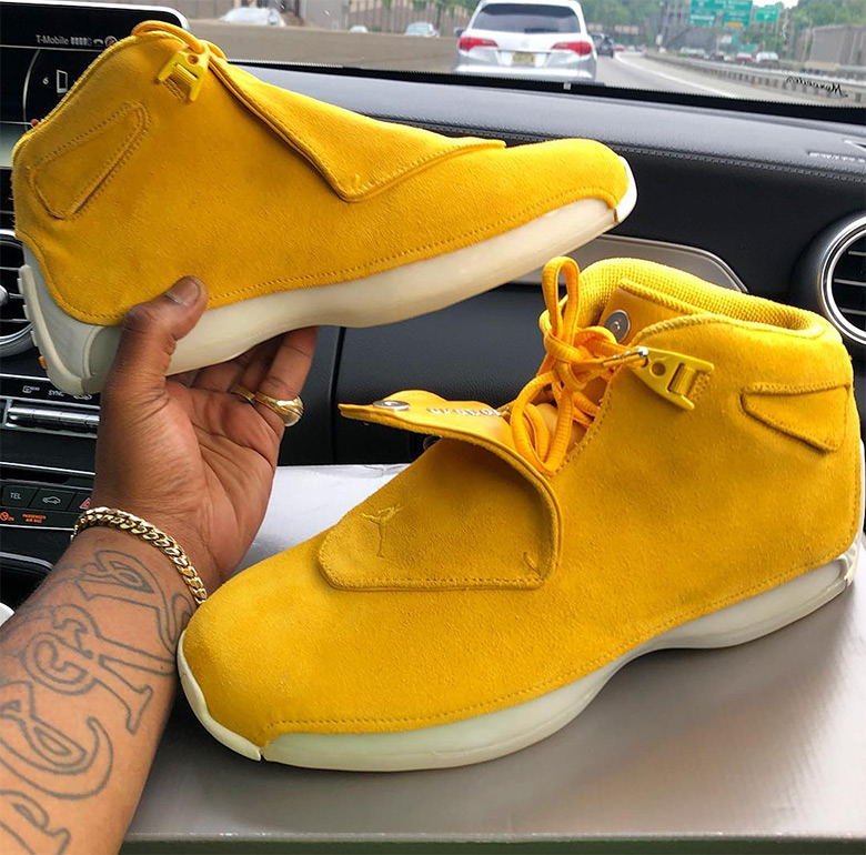 Air Jordan 18 Racer Yellow Ochre Sail Aa2494 701