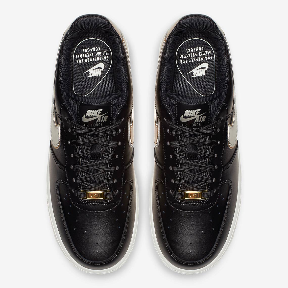 Nike Air Force 1 Low Metallic Swoosh Black Ar0642 002 5