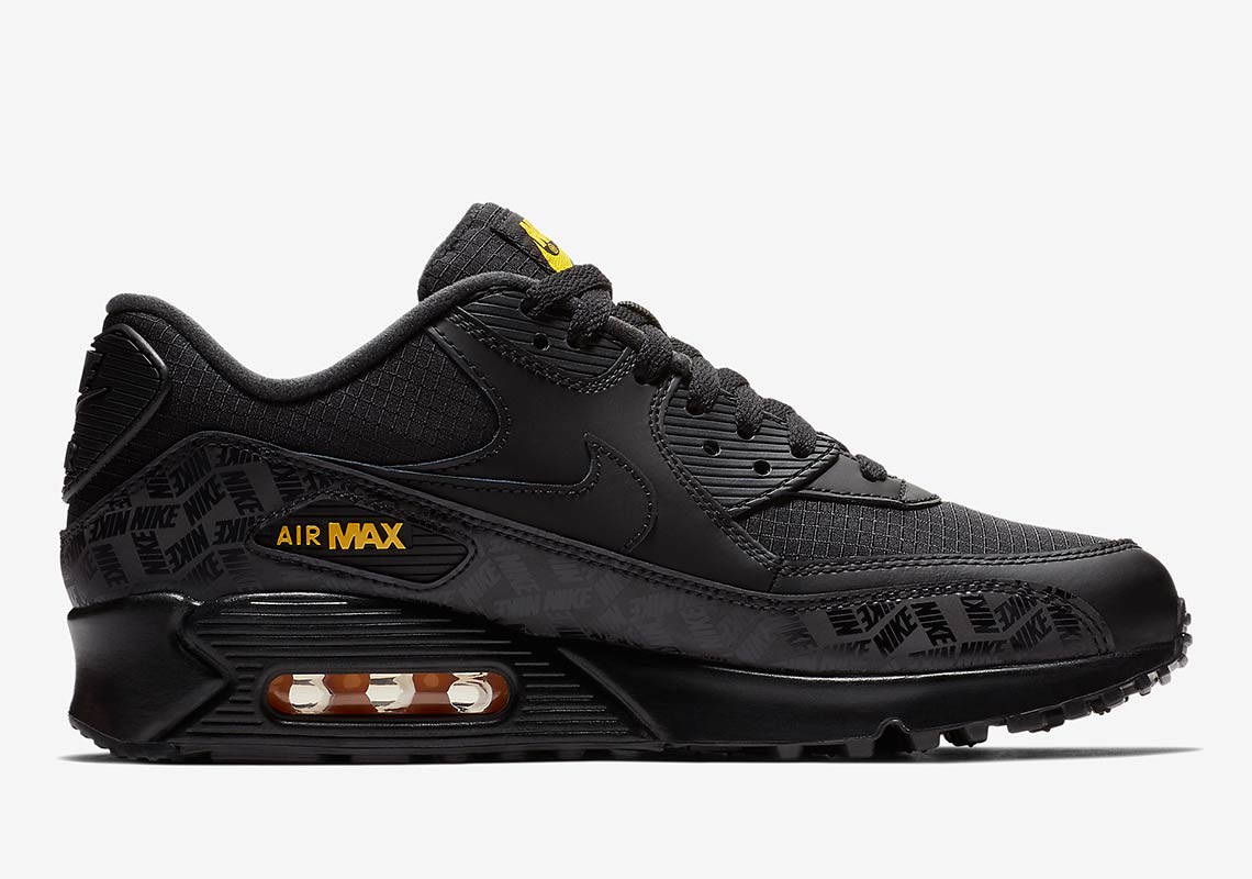 Nike Air Max 90 Black Yellow Bq4685 001 1
