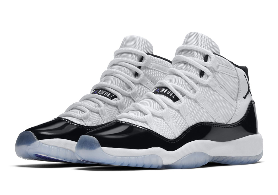 Official Images Of The Air Jordan 11 "Concord" In Grade School Sizes