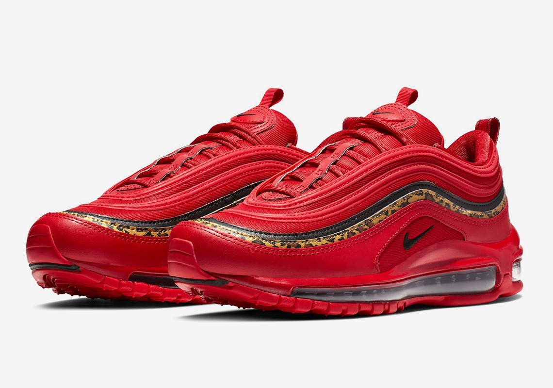 Nike Creates A Racy Air Max 97 In Red Leather And Leopard Prints