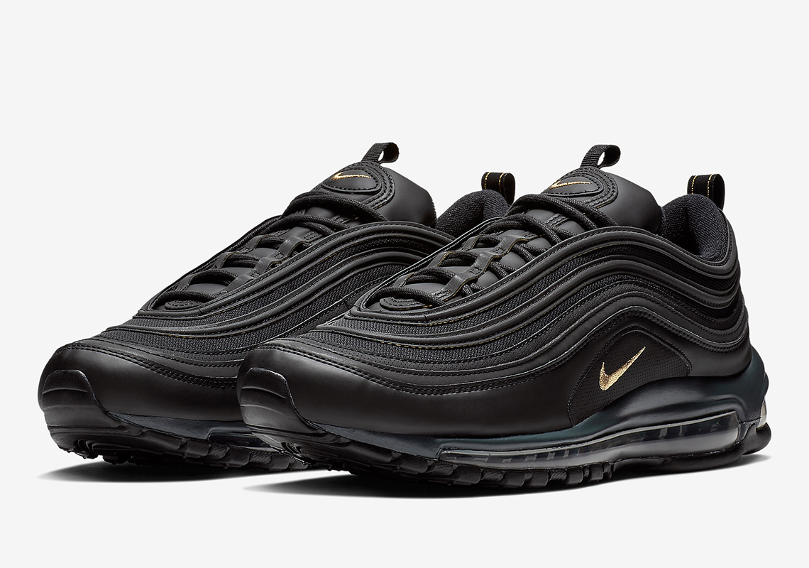 Leather Dresses Up This Black And Gold Nike Air Max 97