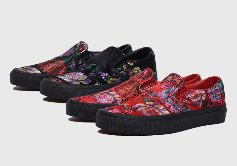 Vans Releases The Slip-On With Floral Embroidery On Satin