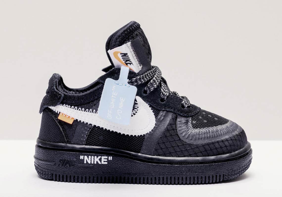 Off White Nike Air Force 1 Low Black Kids 4