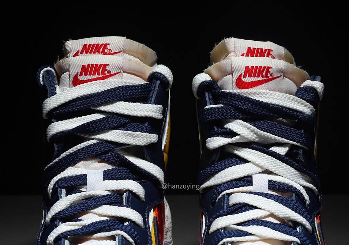 Sacai Nike Blazer Yellow Red Navy Bv0072 700 3