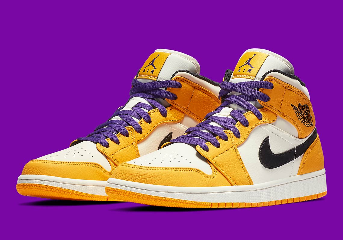 Air Jordan 1 Mid Lakers 852542 700 4