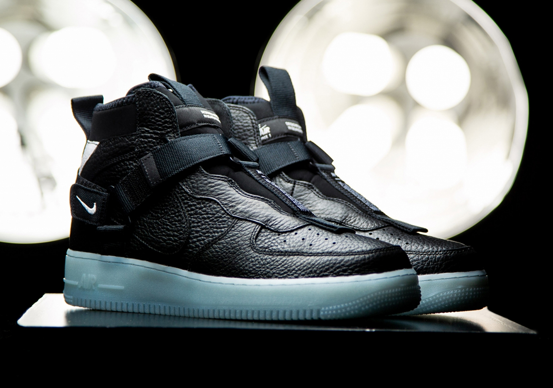 Nike Air Force 1 Mid Utility Black Blue Aq9758 001 2