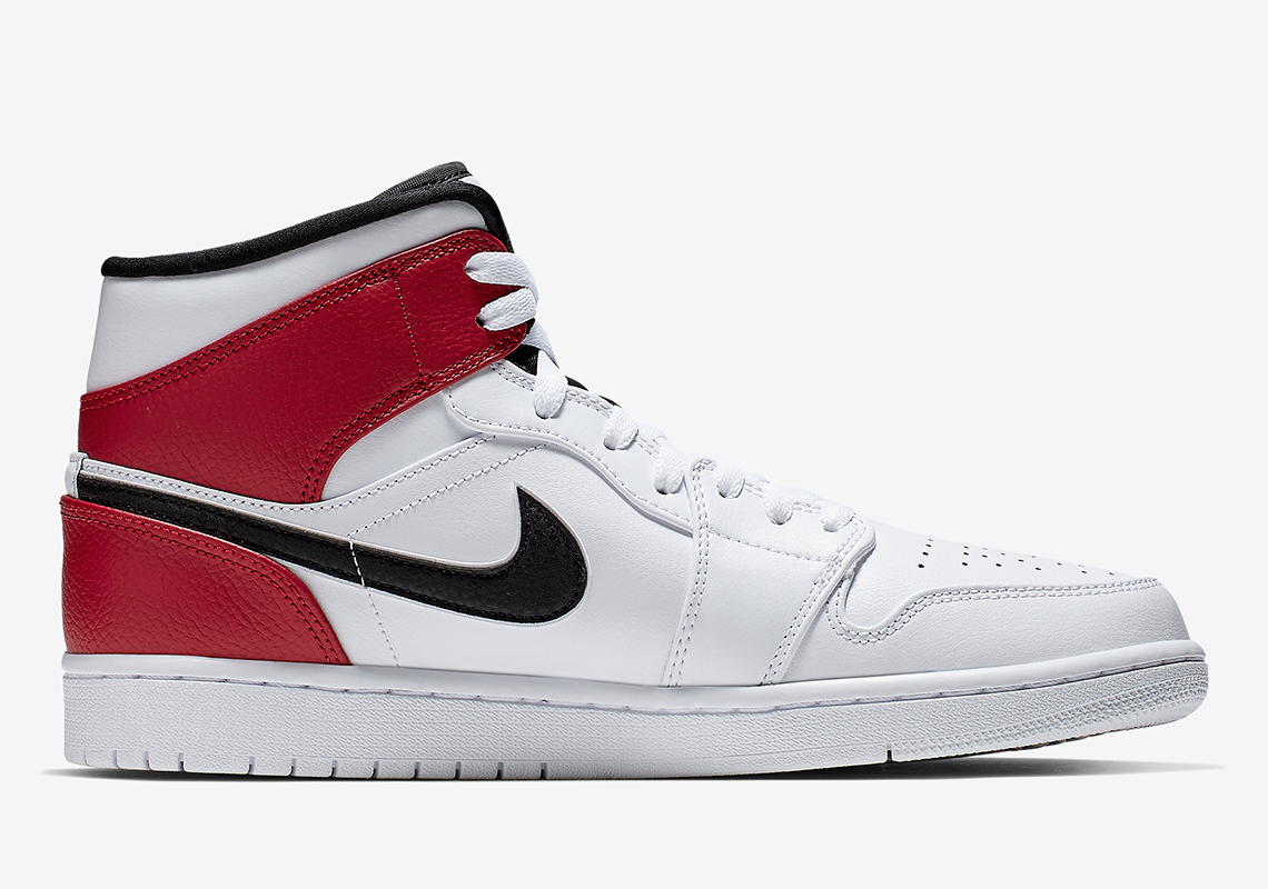 Air Jordan 1 Mid White Red Black 554724 116 4