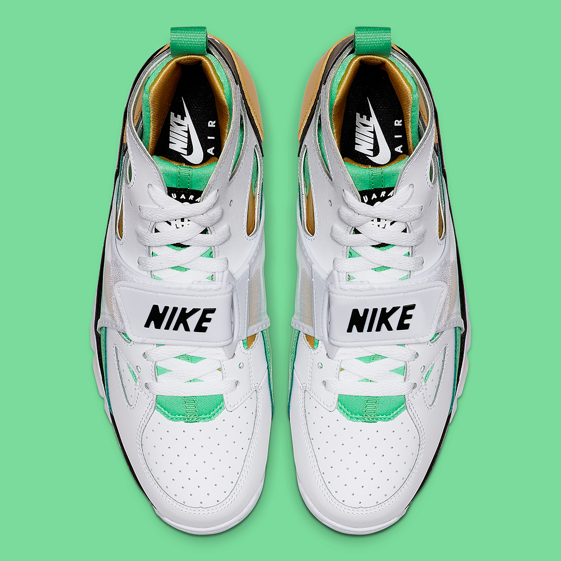 Nike Air Trainer Huarache White Gold Green 679083 108 4