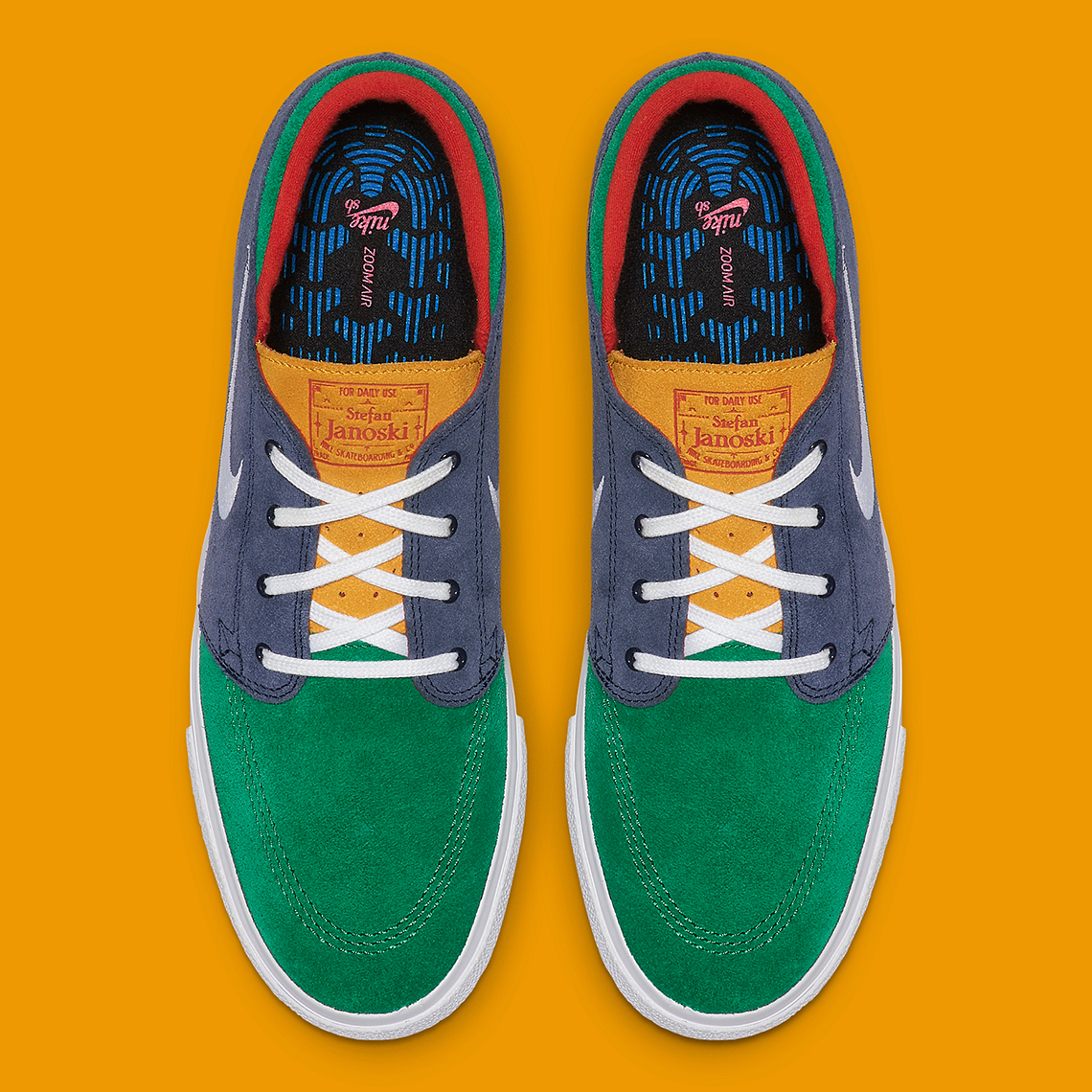 Nike Sb Janoski Green Navy Red Yellow Aq7475 300 5
