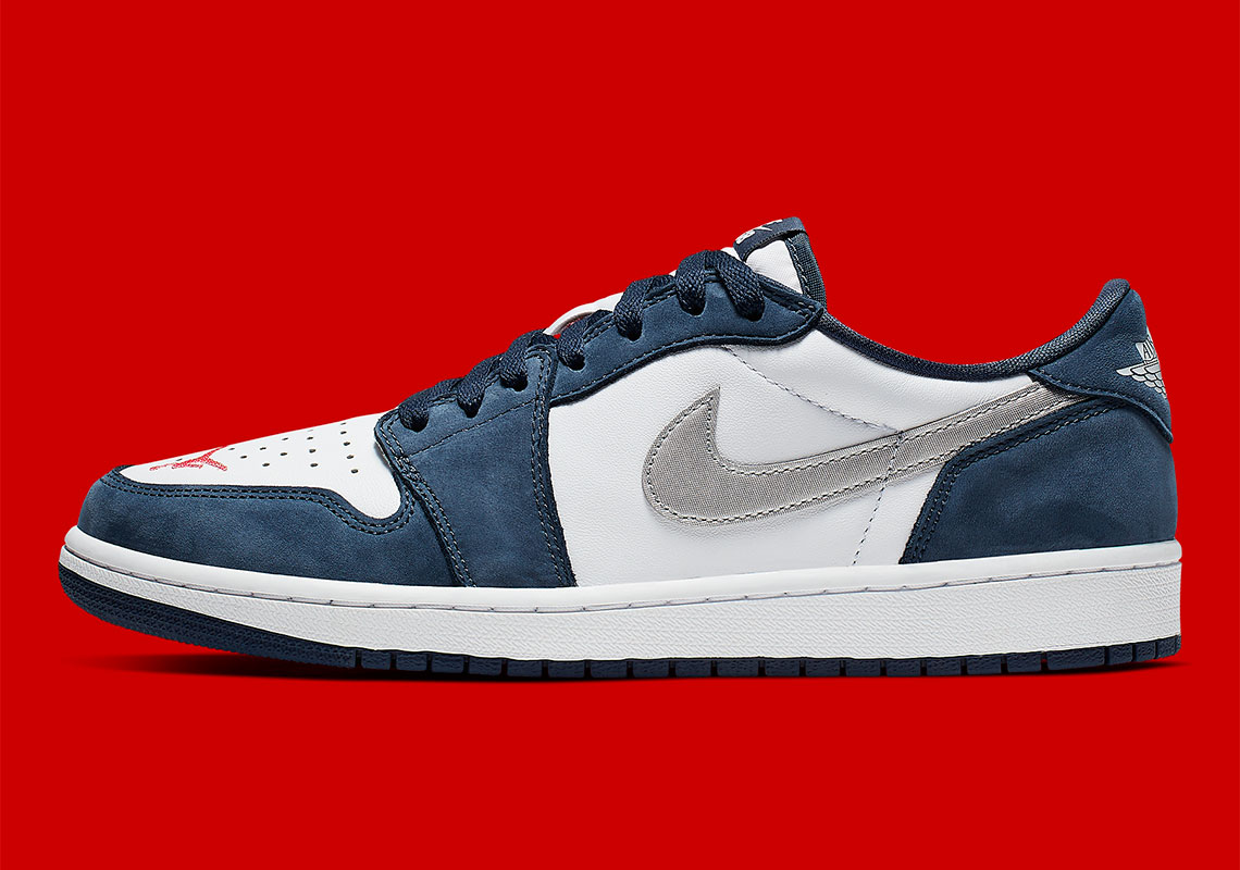 Air Jordan 1 Low Sb Cj7891 400 Navy White Ember Glow 6