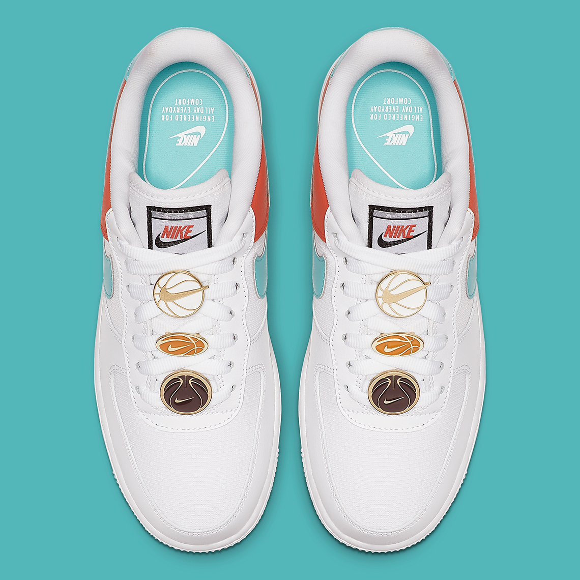 Nike Air Force 1 White Aqua Clay Aa0287 106 5