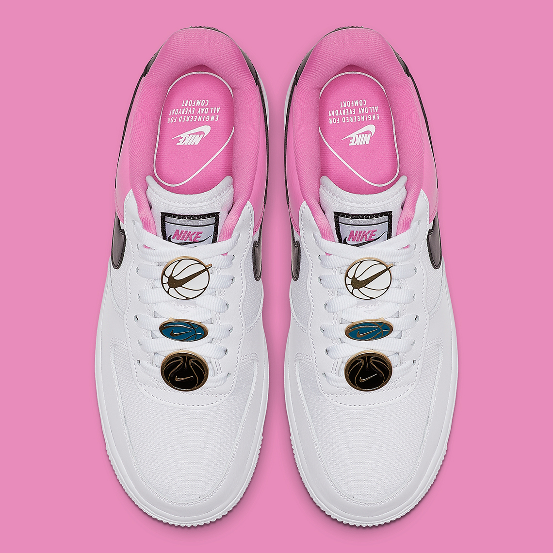 Nike Air Force 1 White Pink Black Aa0287 107 4