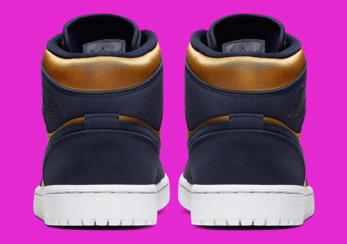 Air Jordan 1 Mid Se Premium Navy Gold 852542 401 6