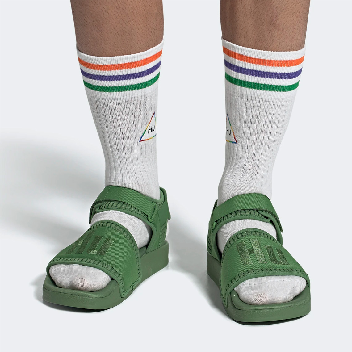 Pharrell Adidas Adilette Sandal Green Fu7611 3