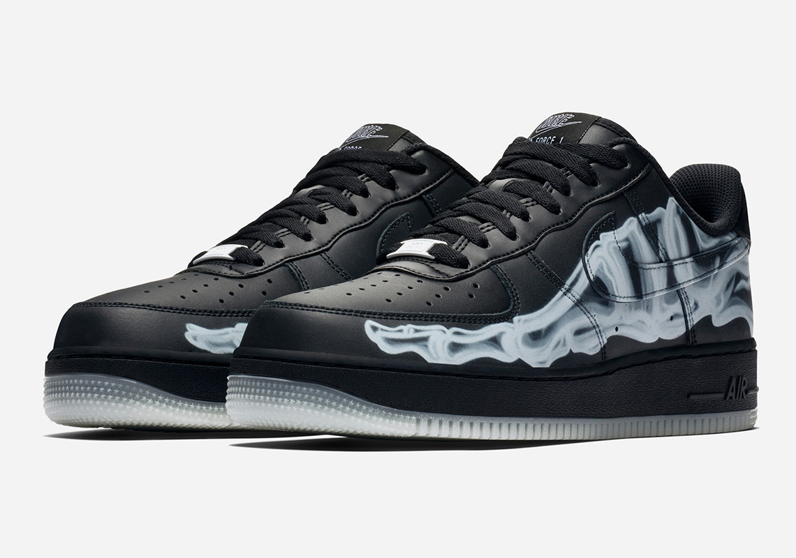 Nike Air Force 1 Skeleton Halloween Black Bq7541 001 2