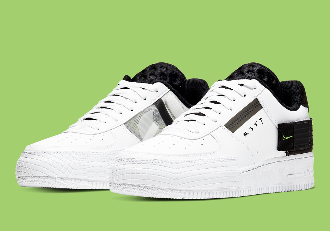 Nike Air Force 1 Type White Black Volt At7859 101 1