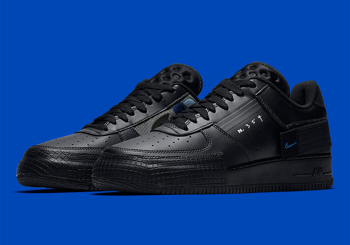 The Nike AF1 Type "Triple Black" Adds Royal Blue Accents