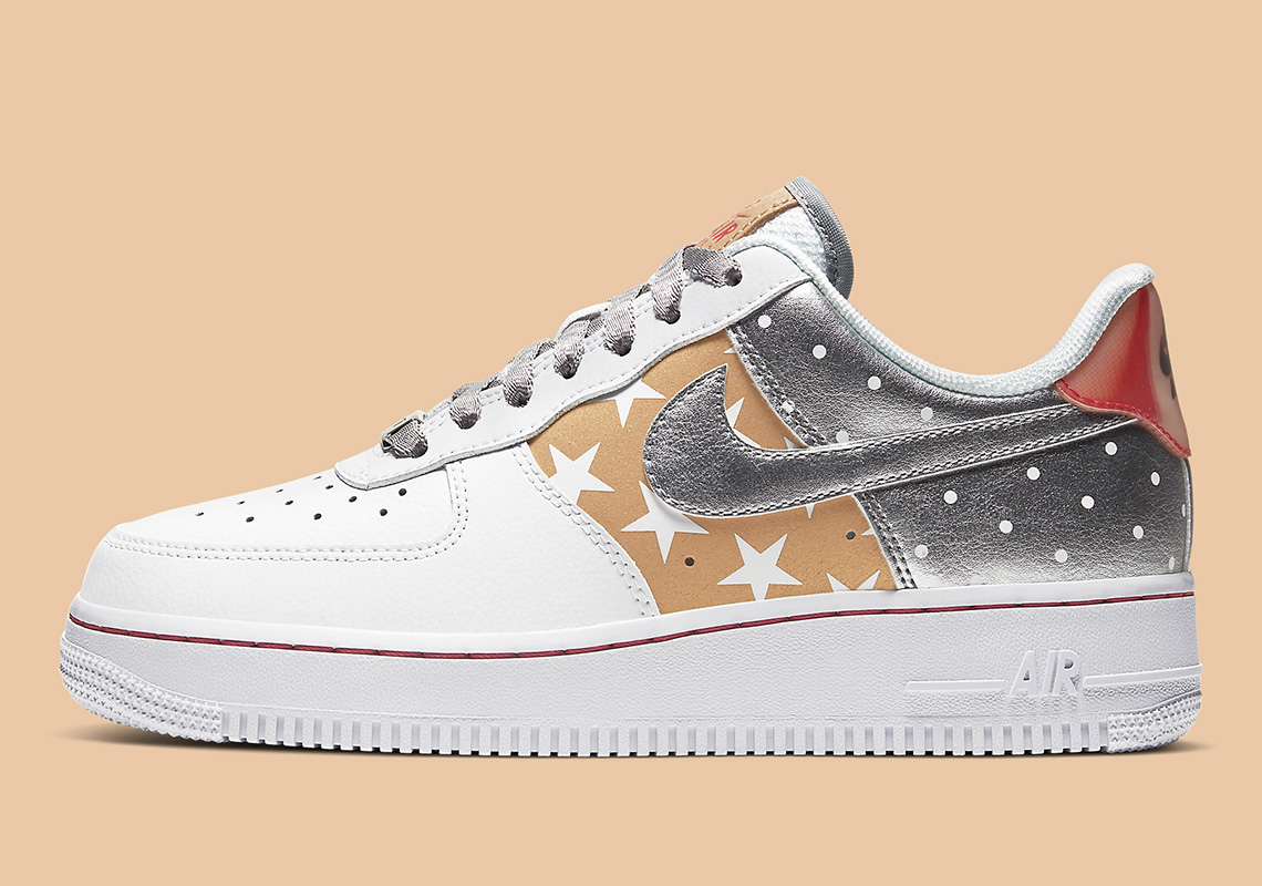 Dots And Stars Adorn This Metallic Nike Air Force 1 Low