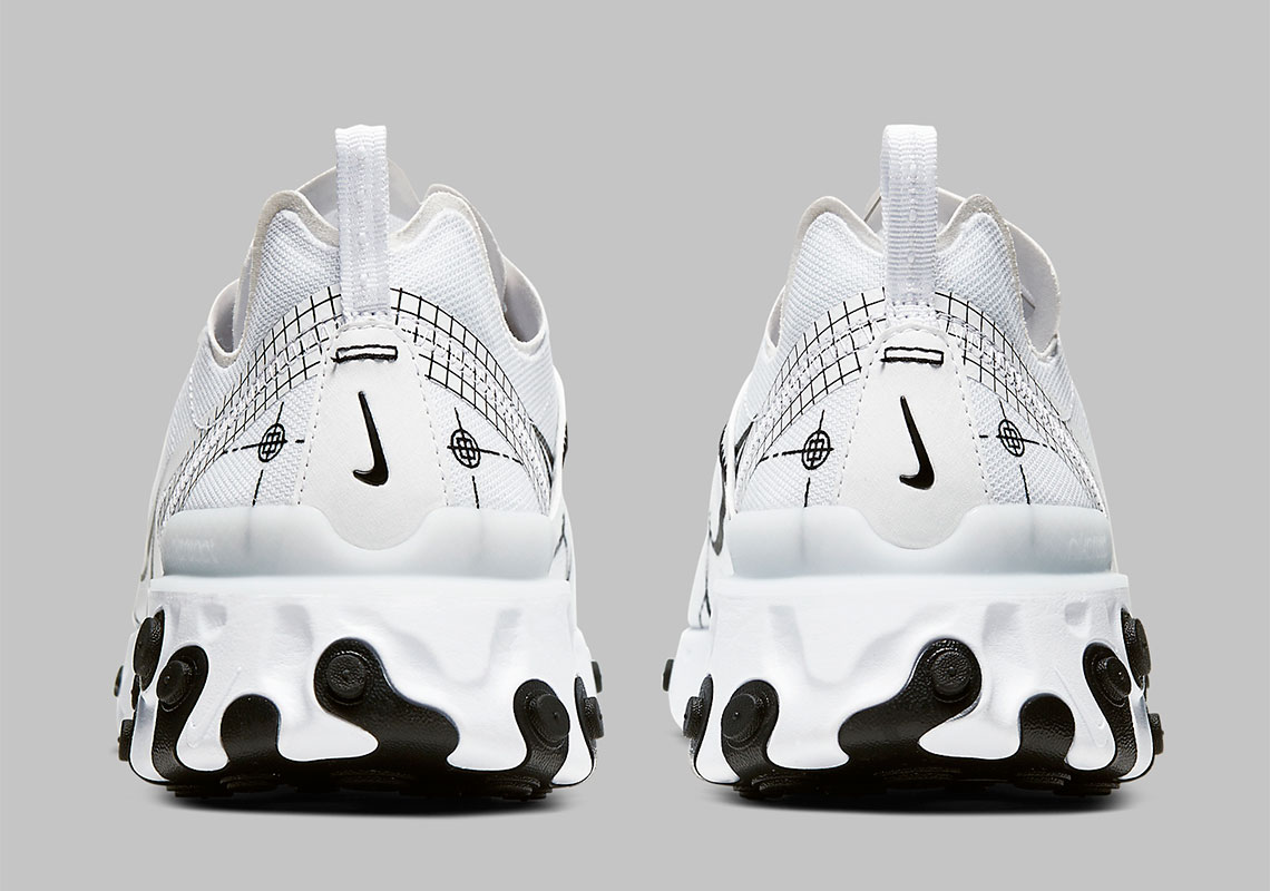 Nike React Element 55 Schematic White Black Cu3009 100 4