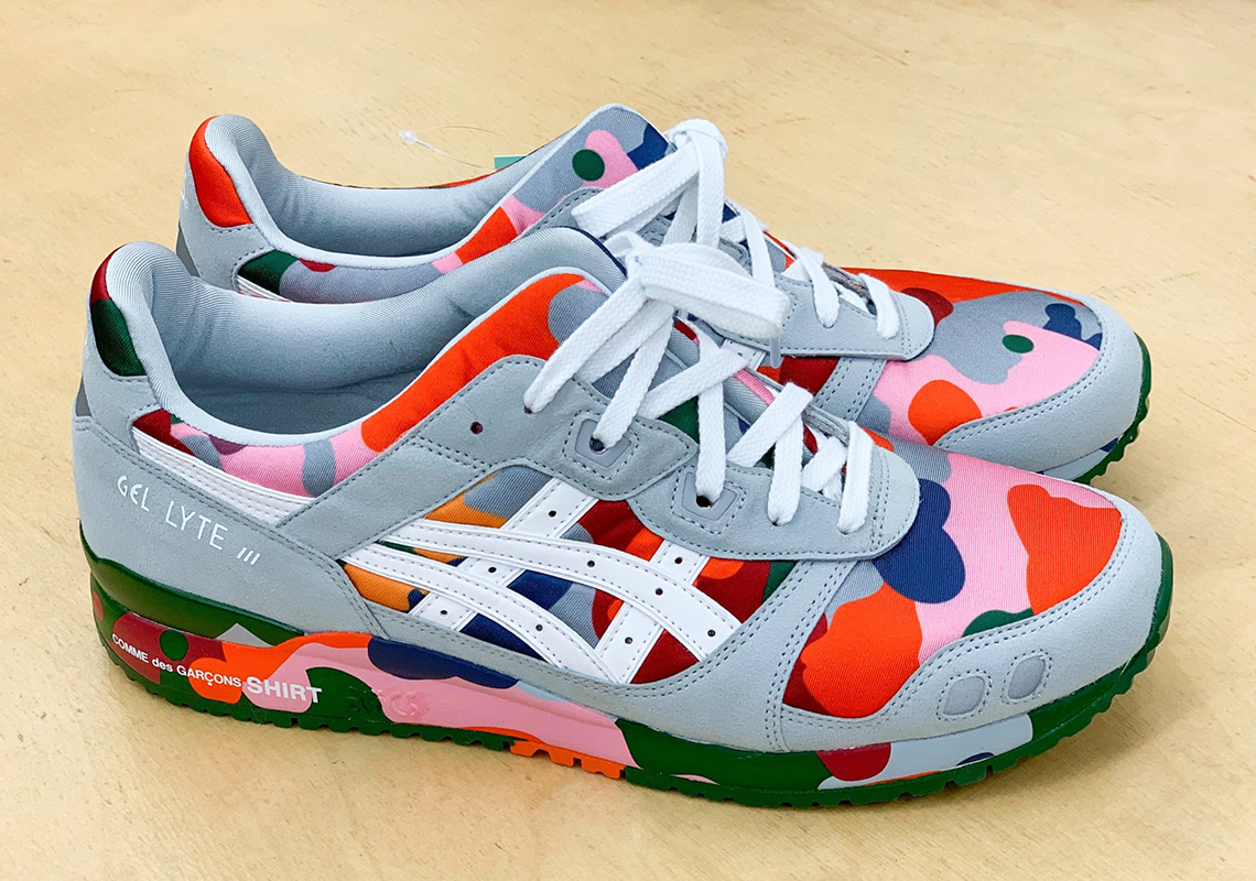 COMME des GARÇONS SHIRT Has An ASICS GEL-Lyte III In Colorful Camo