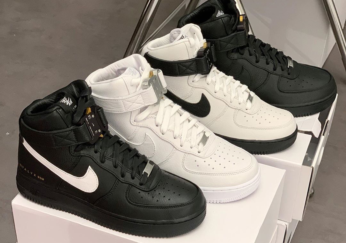 1017 ALYX 9SM Locks Down The Air Force 1 High With Their Signature Roller Coaster Buckle