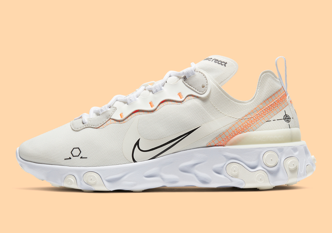 The Nike React Element 55 “Schematic” Arrives With Light Orange Touches
