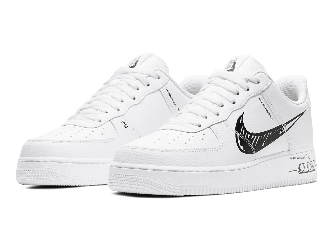 The Nike Air Force 1 "Sketch Swoosh" Gets The Black Marker Look