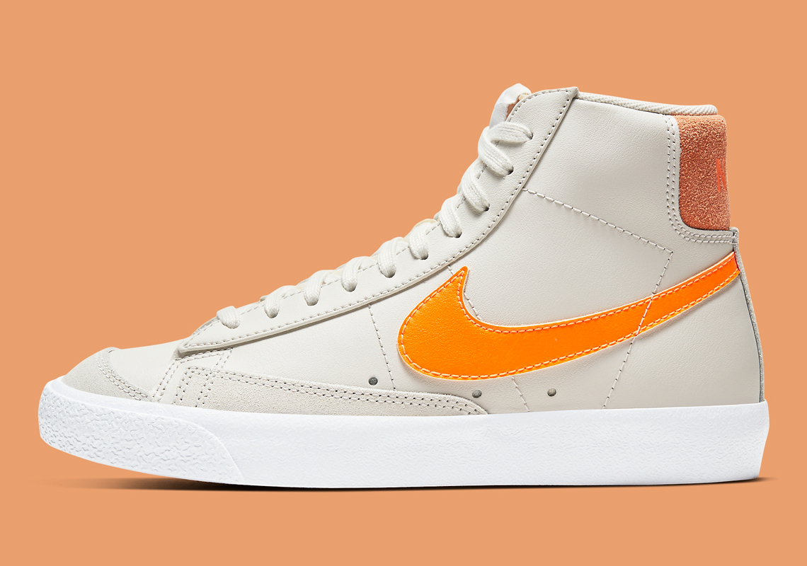 The Nike Blazer Mid '77 Vintage Pairs Light Bone With Orange