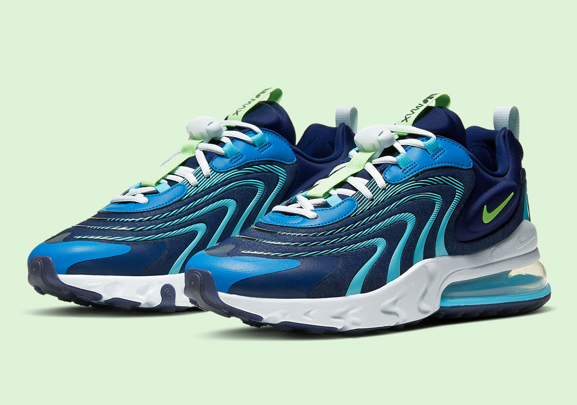 Nike Adds “Team Royal” And “Green Strike” Accents To The Air Max 270 React ENG