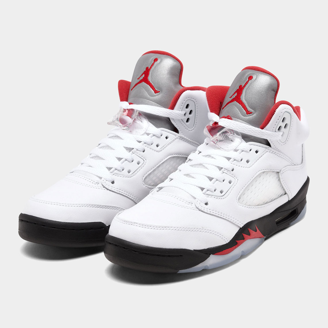 Air Jordan 5 Gs Big Kids White Fire Red Metallic Silver 440888 102 1