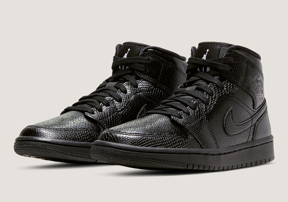 Air Jordan 1 Mid "Black Snakeskin" Is Available Now