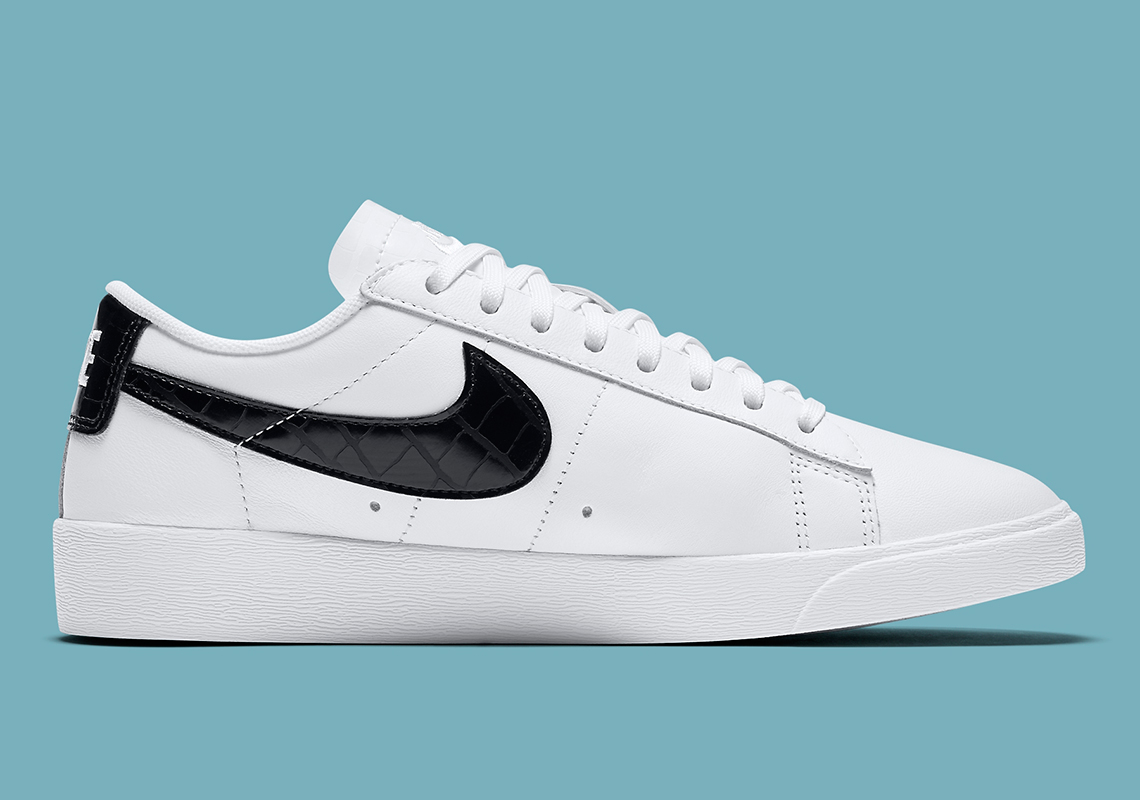 Nike Blazer Low White Black Croc Bq0033 100 4