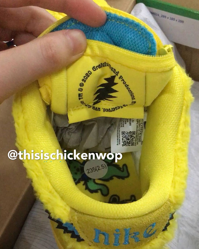 Grateful Dead Nike Sb Dunk Low Yellow Bear 02