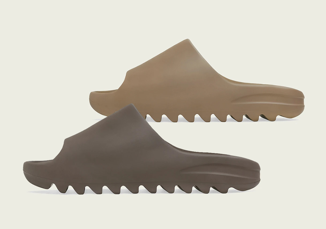 adidas Yeezy Slides Returning On September 4th In "Core" And "Soot" Colorways