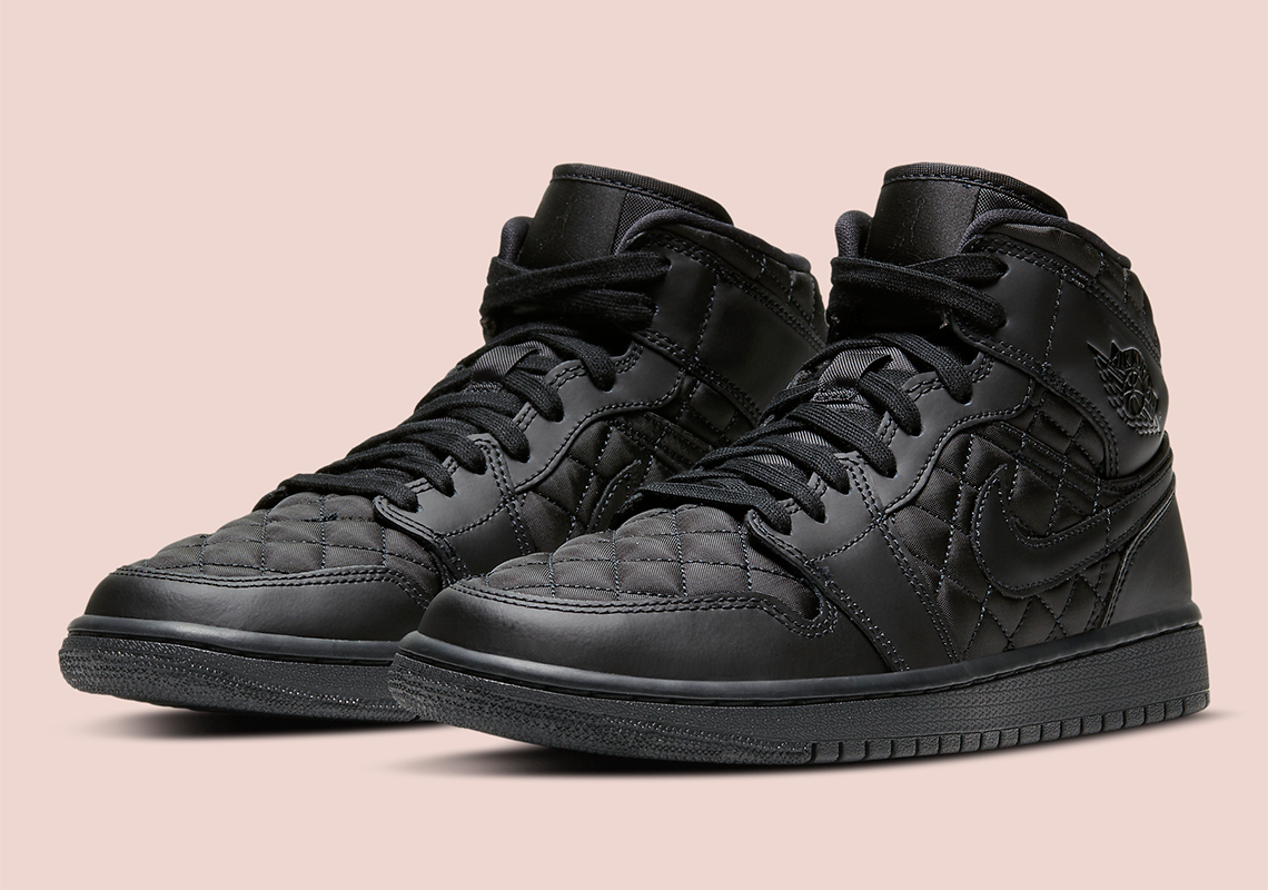 Air Jordan 1 Mid "Triple Black" Gets Quilted Uppers