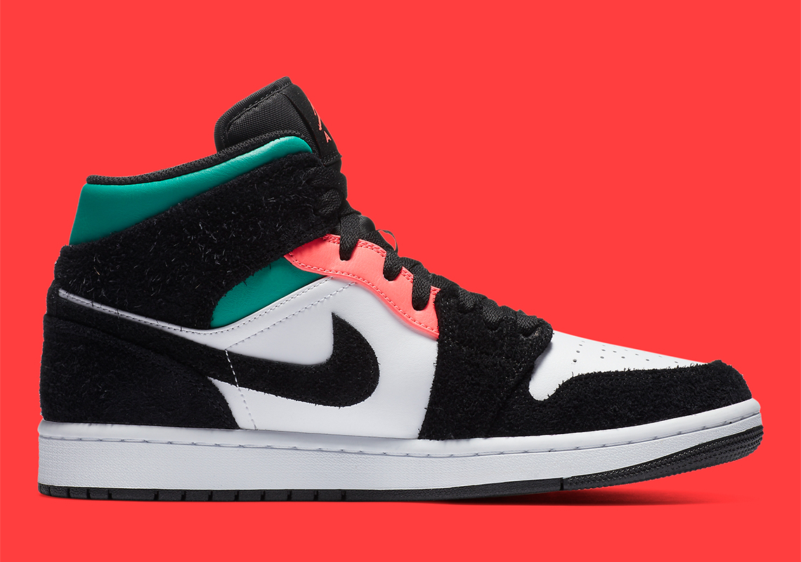 Air Jordan 1 Mid Se Black Green Pink 852542 116 4