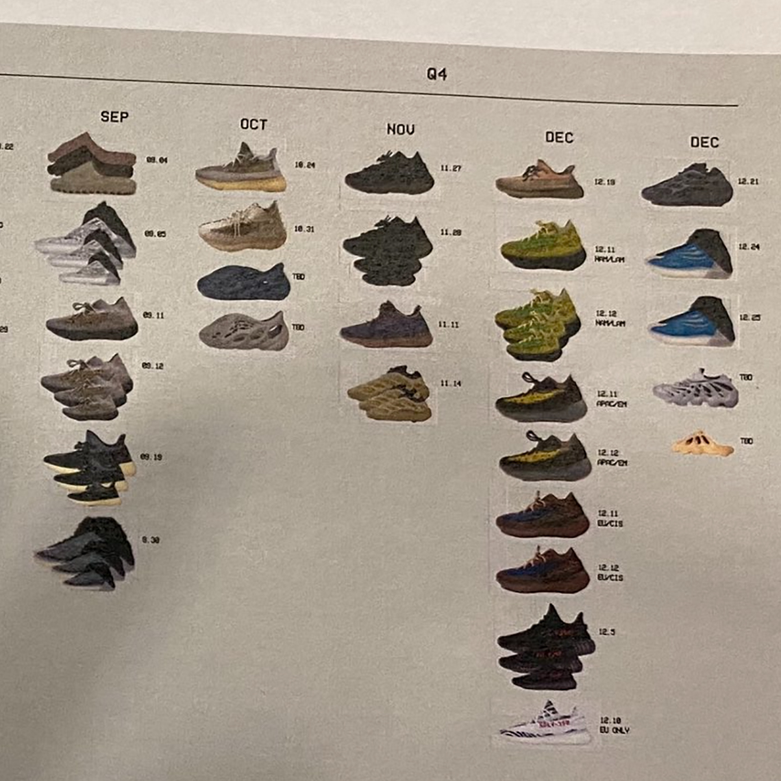 Yeezy Fall Winter 2020 Release Dates