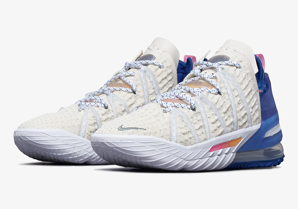Nike Lebron 18 Light Cream Pink Glow Game Royal Db8148 200 Los Angeles By Day 4