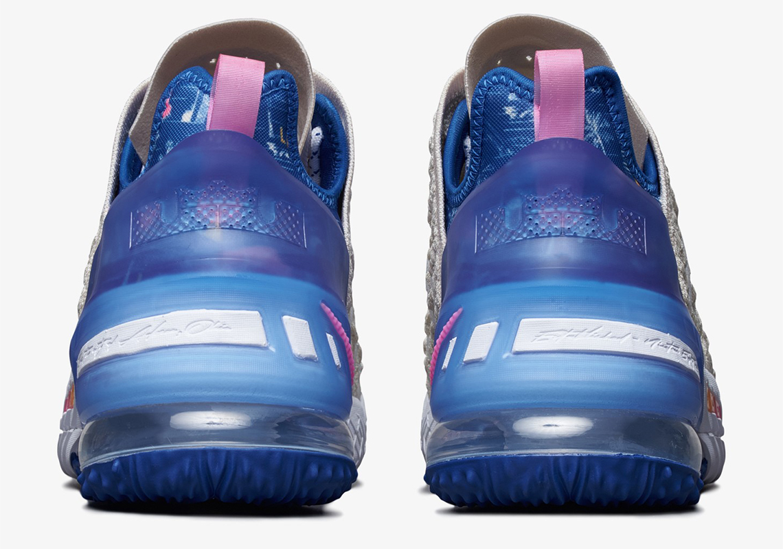 Nike Lebron 18 Light Cream Pink Glow Game Royal Db8148 200 Los Angeles By Day 6