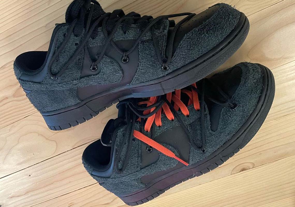 Off White Nike Dunk Low Black Black First Look 1
