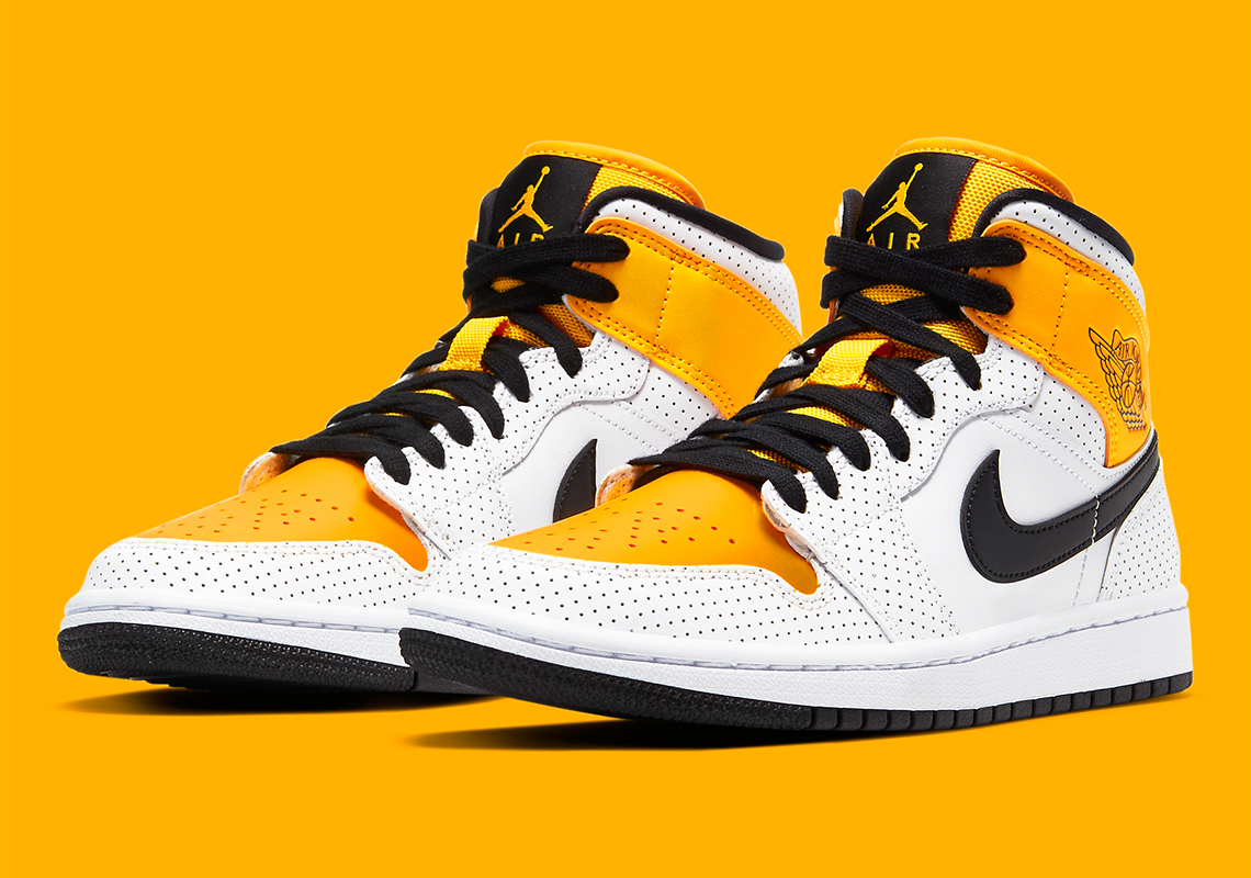 Air Jordan 1 Mid “Laser Orange” Features Perforated Leather