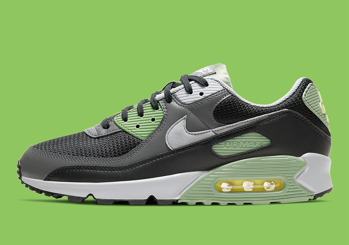 The Nike Air Max 90 Contrasts “Oil Green” With A Grey Base