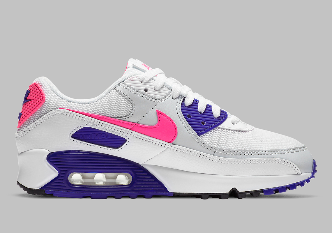 Nike Air Max 90 Womens White Hyper Pink Concord Pure Platinum Dc9209 100 3